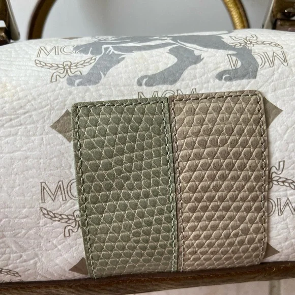 MCM White and Gold Handbag Euc - Picture 14 of 16